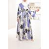 Langes Satin-Kleid mit lila Druck Neyssa shop 