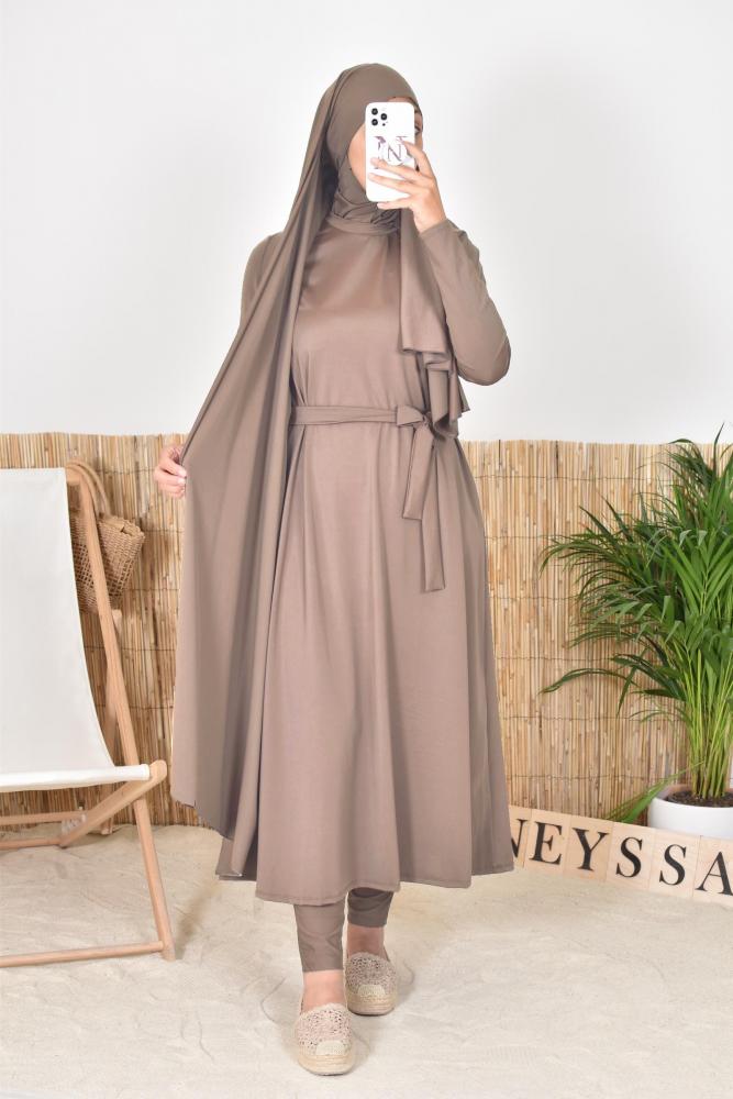 Burkini long hijab slip-on taupe Neyssa shop