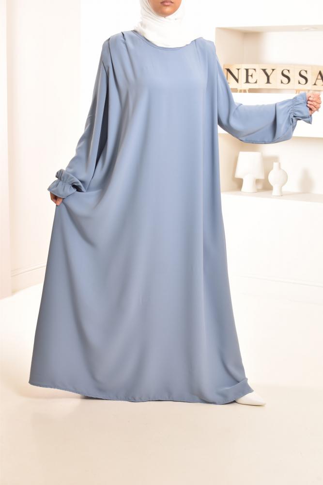 Abaya froufrou en soie de medine