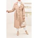 Trench long similicuir ELINA Beige