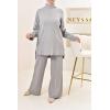 Women's woven knit set SELMA Heather grey