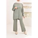 Damen-Set aus Feinstrick SALWA Khaki