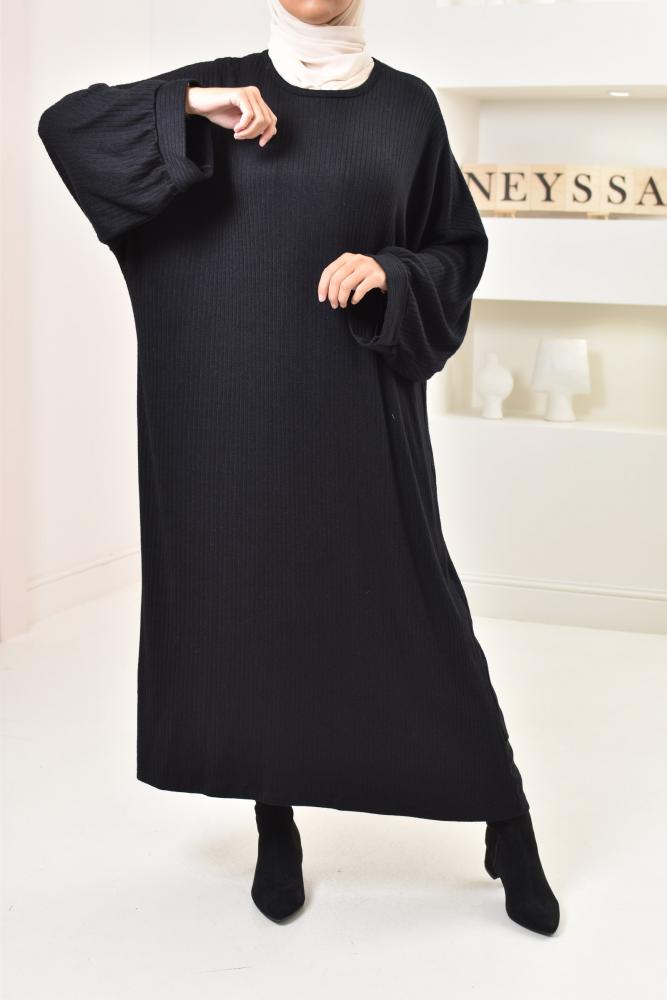 Abaya maille cotelée oversize Dolia