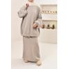 Taupe sweatshirt-skirt set SANA