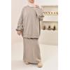 Taupe sweatshirt-skirt set SANA