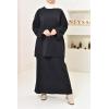 Black corduroy sweater and skirt set MAHLONI