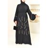 Abaya Dubaï évasée noir Neyssa shop