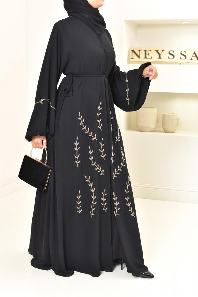 Abaya Dubaï flared black Neyssa Shop