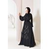 Abaya Dubaï évasée noir Neyssa shop