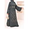 Abaya Dubai ausgestellt flaschengrün Neyssa shop