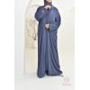 Abaya Dubai AZHAR Blau satiniert Neyssa