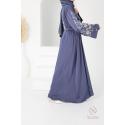 Abaya Dubai RAYHANA FLOWERS Blau Jeans