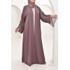 Abaya Dubaï perles brodées Marron glacé