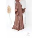 Abaya Dubaï HASSIBA Marron Glacé