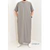 Qamis Emirati short sleeves grey taupe