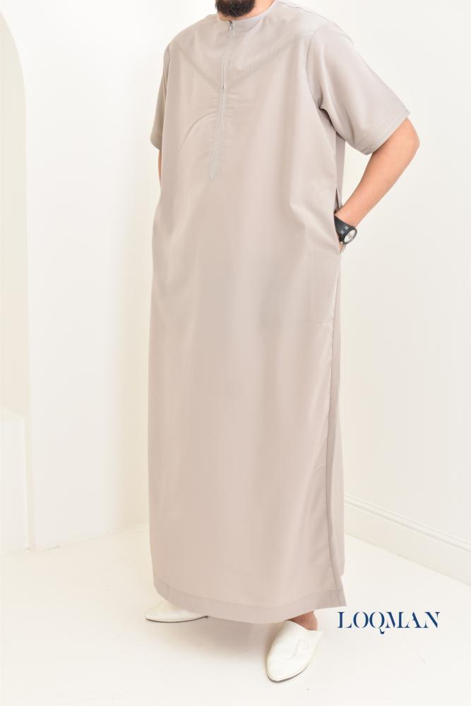 Qamis Emirati short sleeves nude