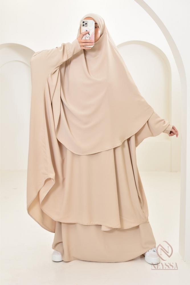 Dreiteiliges Set aus Khimar und Rock UMM NOURA