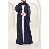 Abaya Dubaï kimono Bleu Nuit Neyssa