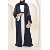 Abaya Dubaï kimono Bleu Nuit Neyssa