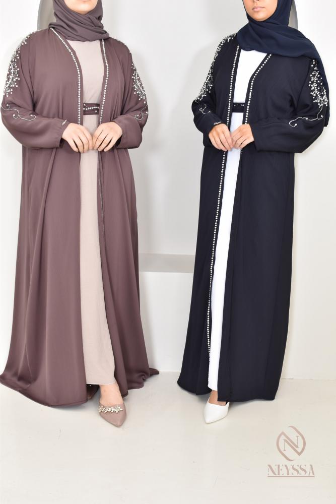 Abaya kimono Dubai Saphyra Glossy Brown