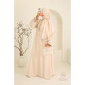 Abaya Hijab Embedded bestickt Mawazine beige