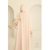 Abaya Hijab Embedded bestickt Mawazine beige