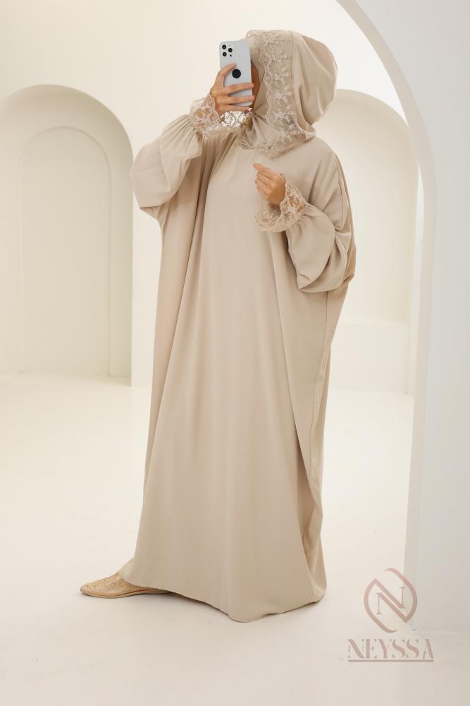 Abaya mit integriertem Hijab DENTELLA