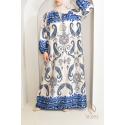 Bedrucktes langes Kleid MYOSOTIS Blau