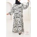 Long printed dress ANDALOUS White