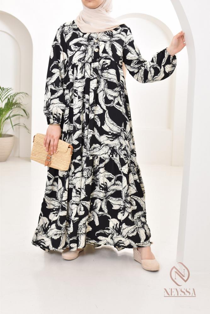 Long floral dress, ideal for summer, ultra classy trend 2024