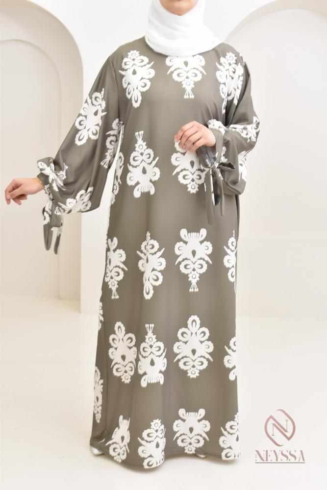 Long dress plus size printed ISLA Khaki