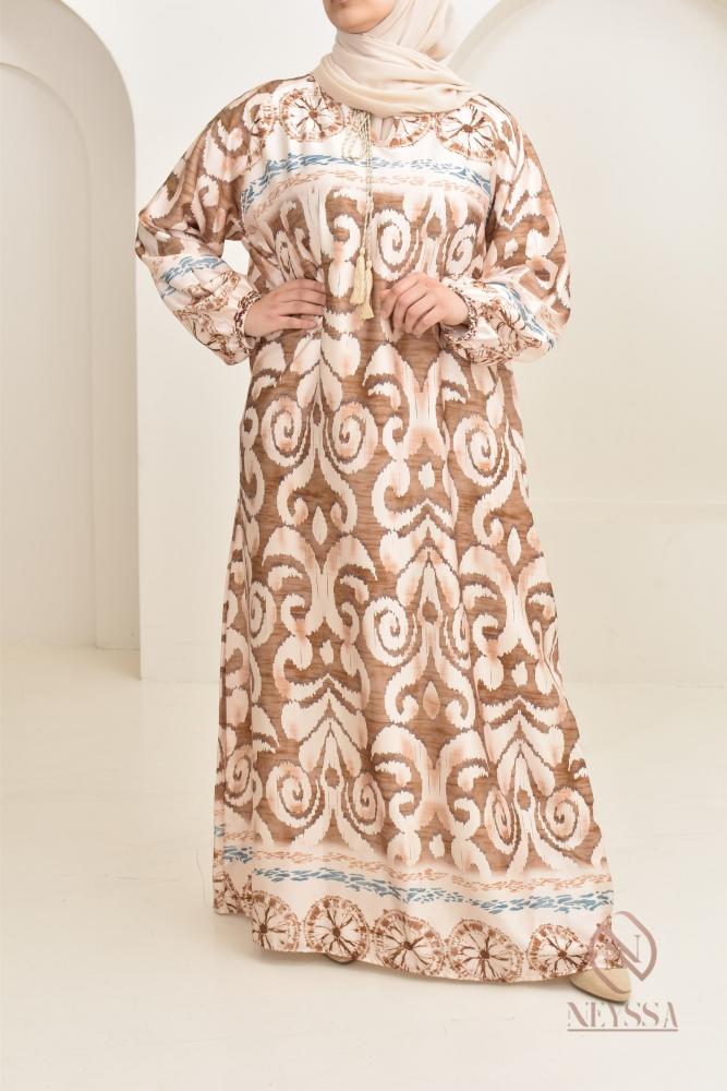 Long camel print dress Neyssa Shop