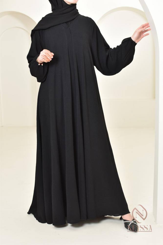 Abaya Dubaï Umbrella en jazz Hurija Noir