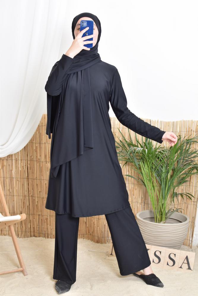 Burkini long hijab tie CAPPADOCE Black
